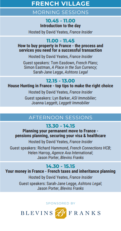 A Place in the Sun Live London 2024 - Friday- French Village- Schedule