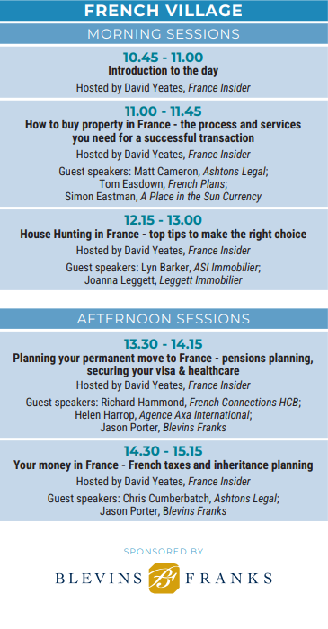 A Place in the Sun Live London 2024 - Sunday - French Village- Schedule